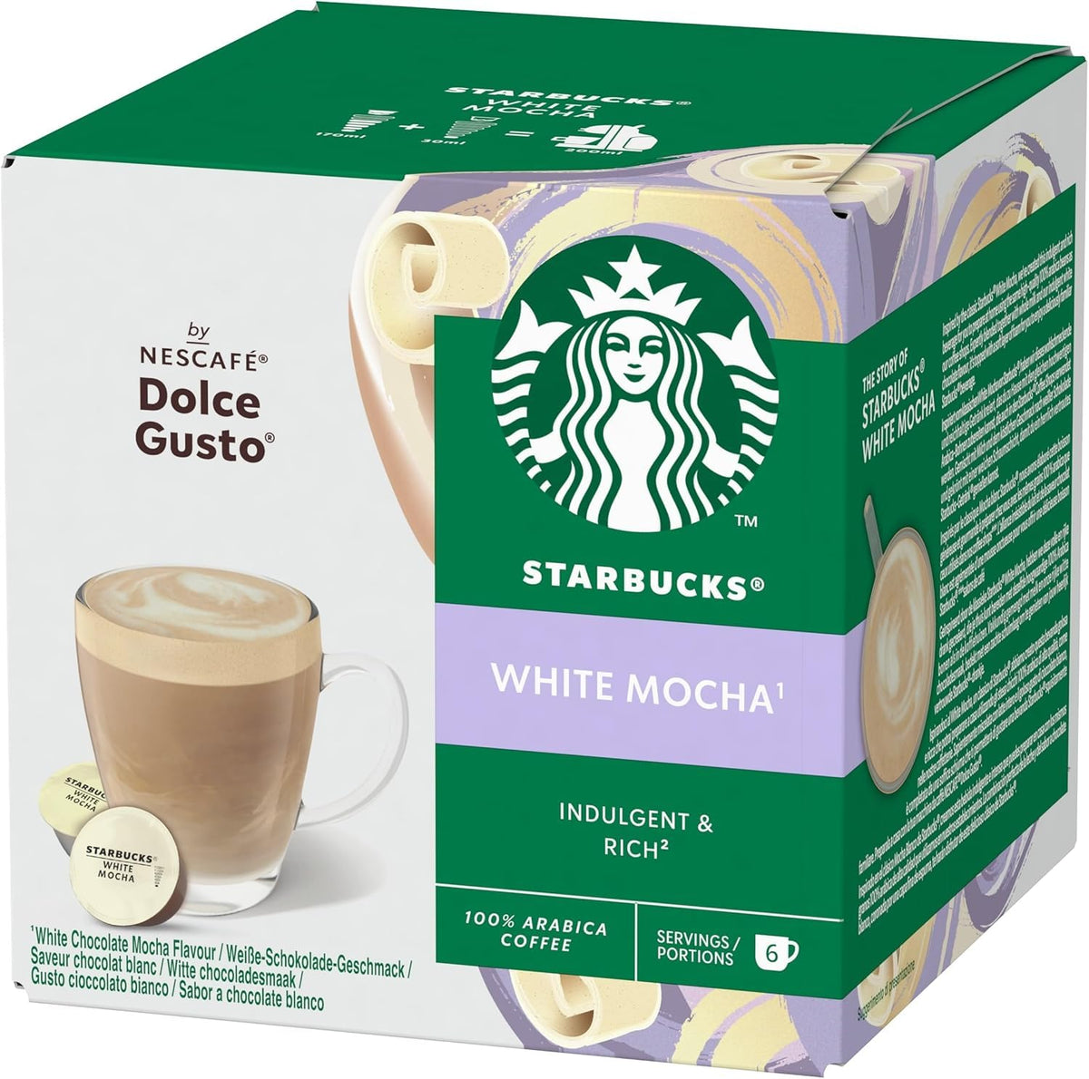 Nescafé Dolce Gusto Starbucks White Mocha pods pack for easy at-home lattes