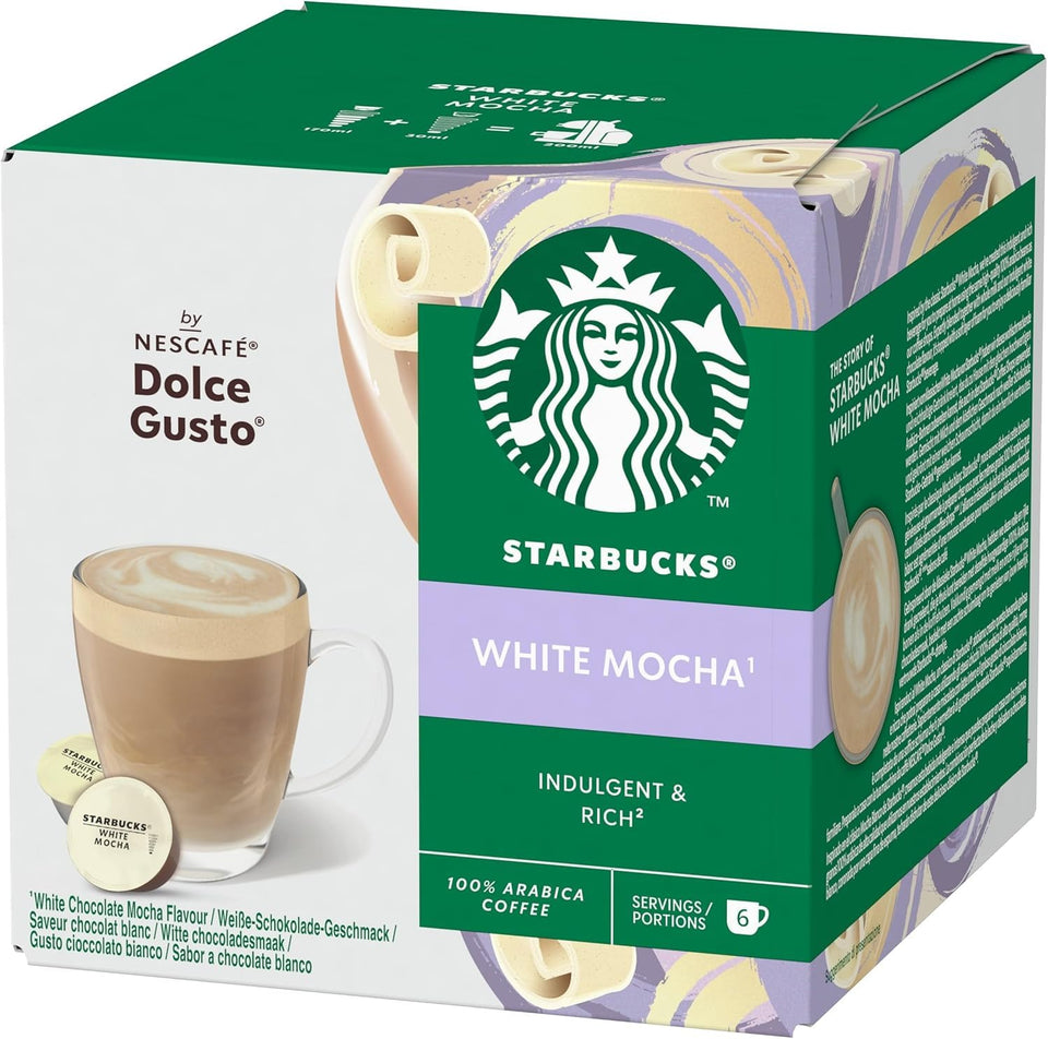 Nescafé Dolce Gusto Starbucks White Mocha pods pack for easy at-home lattes