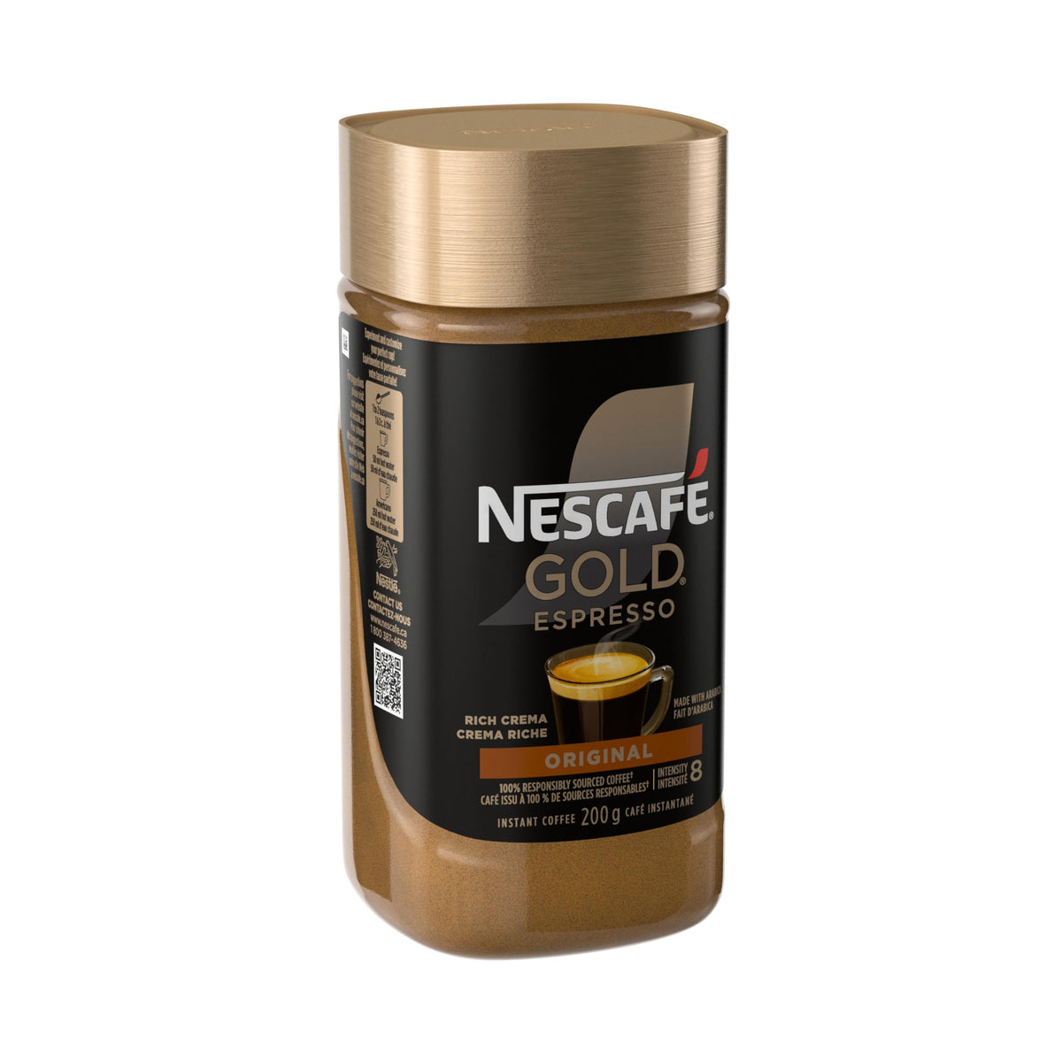 Cup of NESCAFÉ Gold Espresso ready for a rich espresso-style brew.