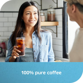 NESCAFÉ Ice Roast with milk for creamy iced coffee at home.