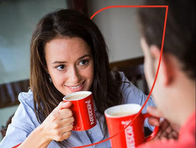 Ready-to-serve latte in cup for a fast pick-me-up