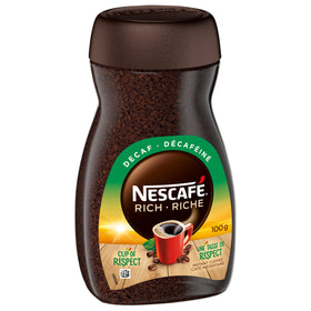NESCAFÉ Rich Decaf cup pouring steam highlights full-bodied aroma without caffeine