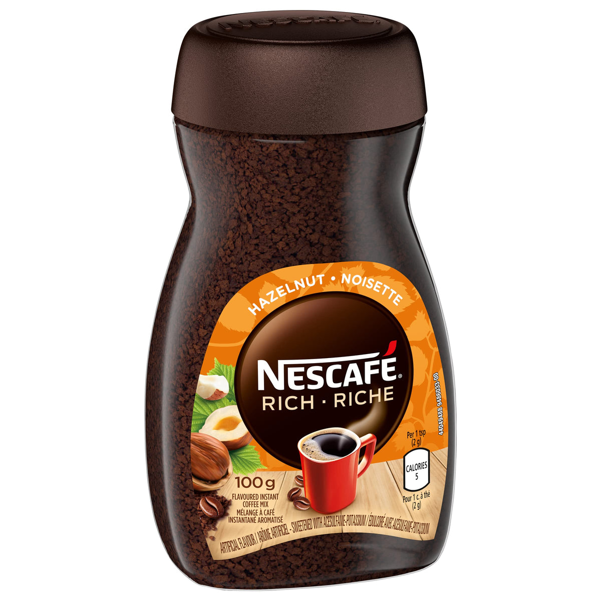 NESCAFÉ Rich Hazelnut cup steaming for a comforting caffeine boost.