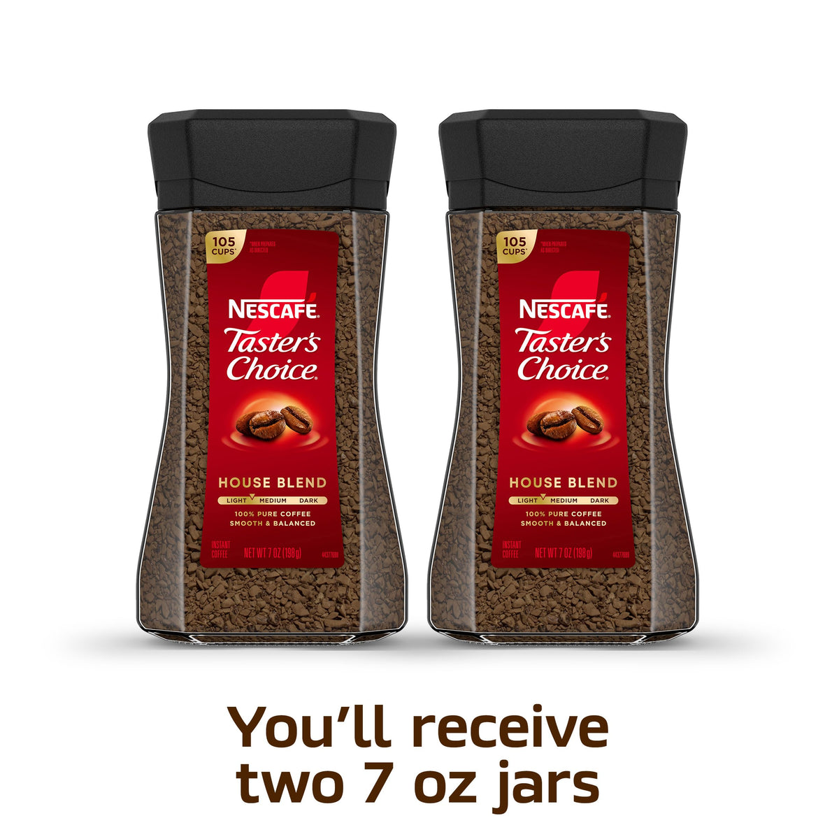 NESCAFÉ Taster's Choice House Blend jar side highlights easy home use