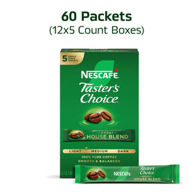 NESCAFÉ Taster's Choice Decaf House Blend packaging showing convenient packets