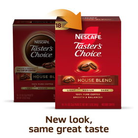 NESCAFÉ Taster's Choice House Blend cup with steam, for a comforting start.