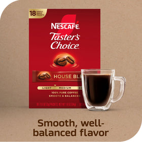 NESCAFÉ Taster's Choice House Blend pour delivers a hot, ready cup.