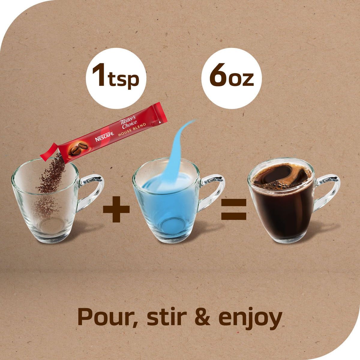 NESCAFÉ Taster's Choice House Blend roasted beans from diverse origins.