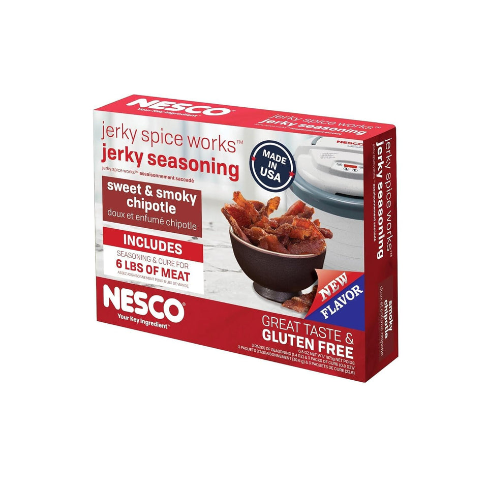 Nesco Bjsc-6 smoky chipotle jerky seasoning for home-made jerky, gluten-free and USA-made
