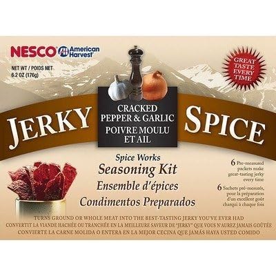 Outdoor hunting camp setup with Nesco BJT-6 jerky seasoning.
