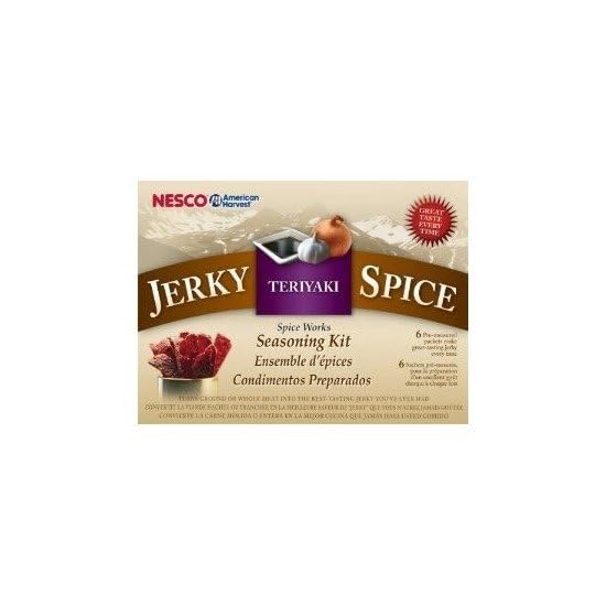 Jerky prepared with Nesco BJT-6 spice on a dehydrator tray.