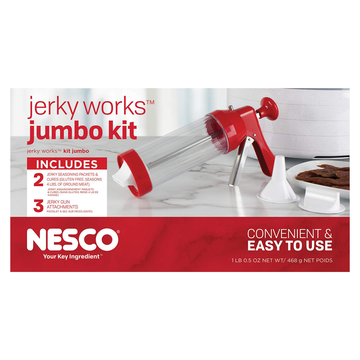 NESCO BJX-5 seasoning and cure packets shown for flavoring meat