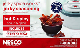 NESCO HJ-18 Jerky Spice Works hot and spicy packaging for bold flavor.