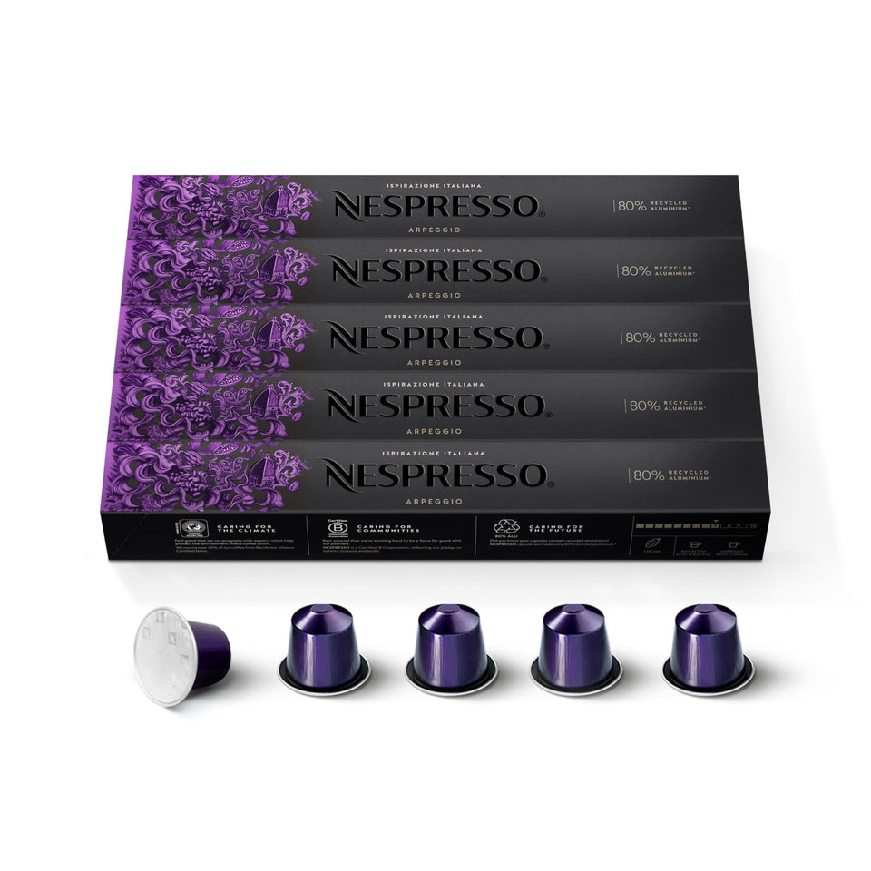 Nespresso Arpeggio OriginalLine capsules pack, ideal for a rich, velvety espresso at home.