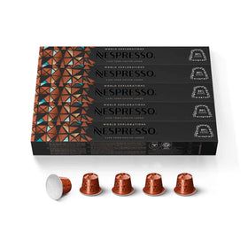 Nespresso Cape Town Envivo Lungo pack shot highlights bold body and roasted notes.