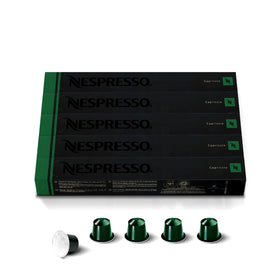 Nespresso Capriccio Original 50-count capsules for bright espresso.