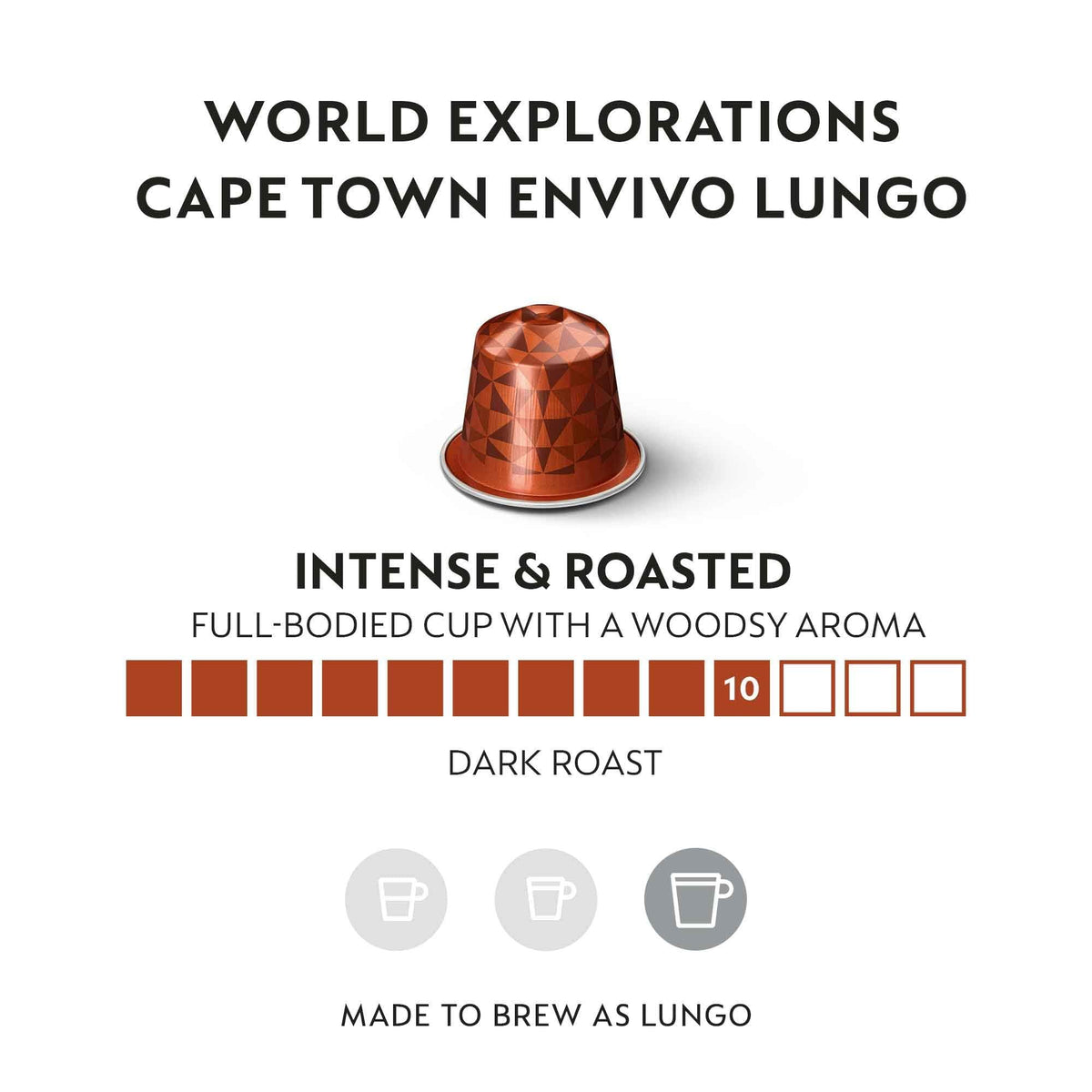 Nespresso Envivo Lungo cup close-up with rich aroma for morning ritual.