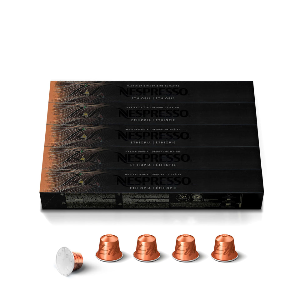 Nespresso Ethiopia Master Origin aroma with orange blossom notes for a vibrant espresso.
