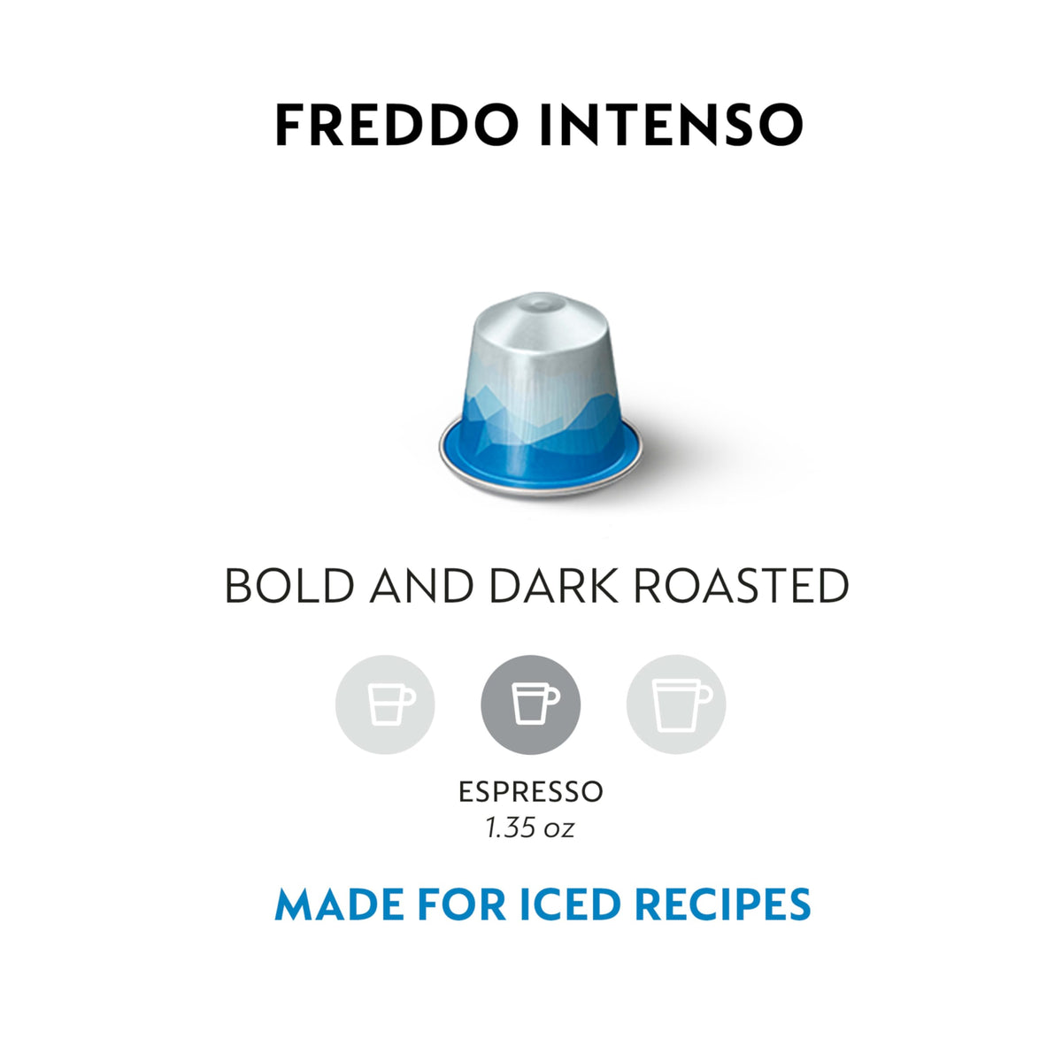 Nespresso Freddo Intenso over-ice pour highlighting intense flavor