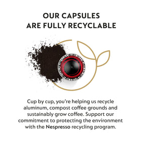 Nespresso Half Caffeinato milk-pairing shot showing caramel and nutty notes.