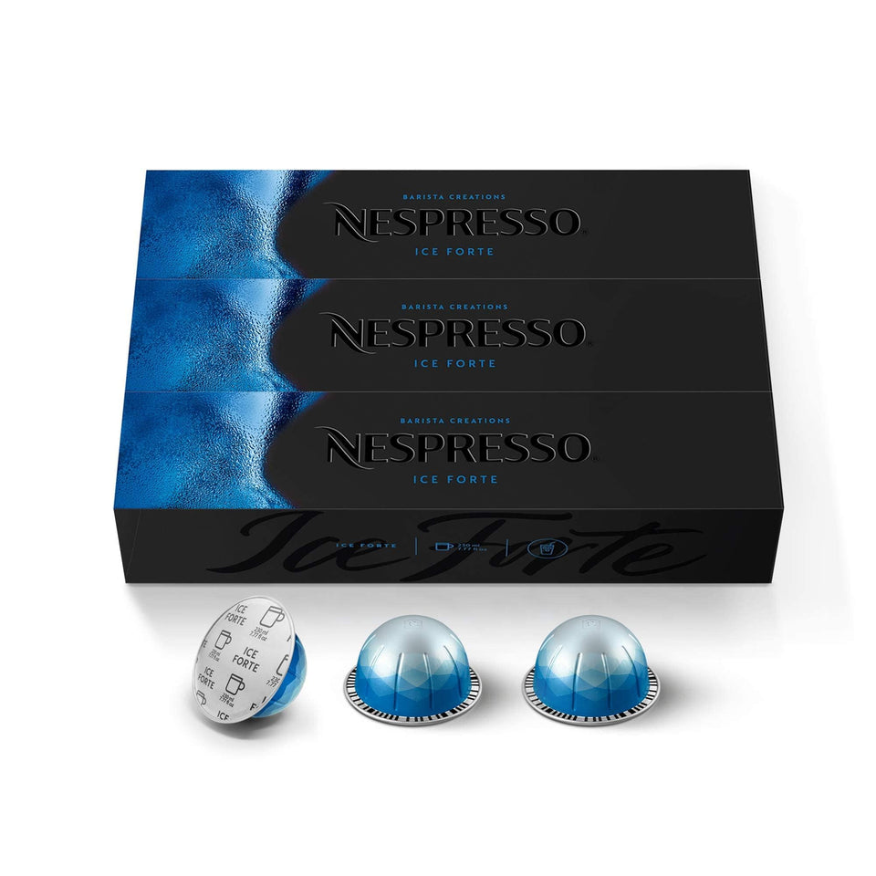 Nespresso Ice Forte capsule for intense iced coffee at home.