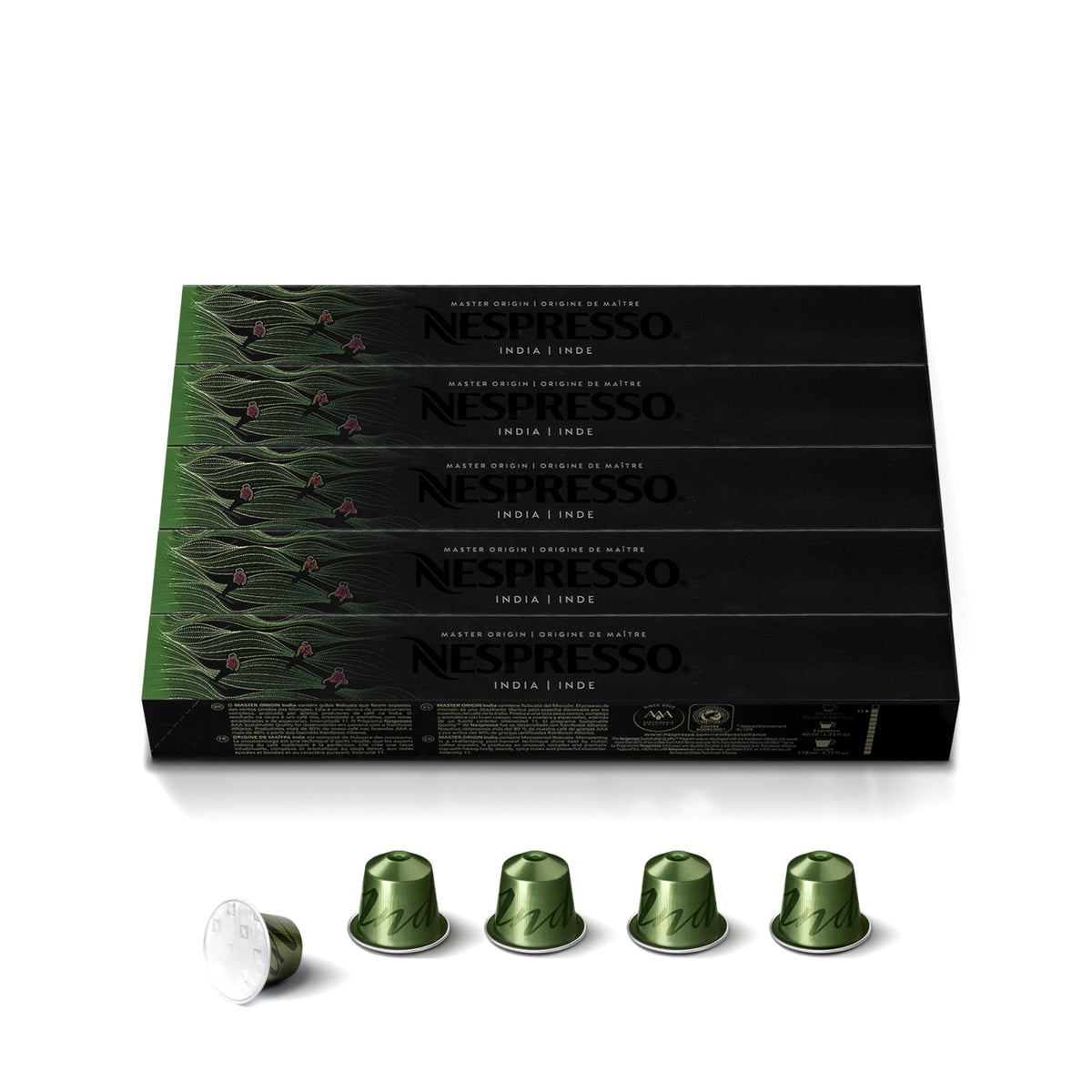 Nespresso India Master Origin dark roast capsules for Original Line, bold espresso