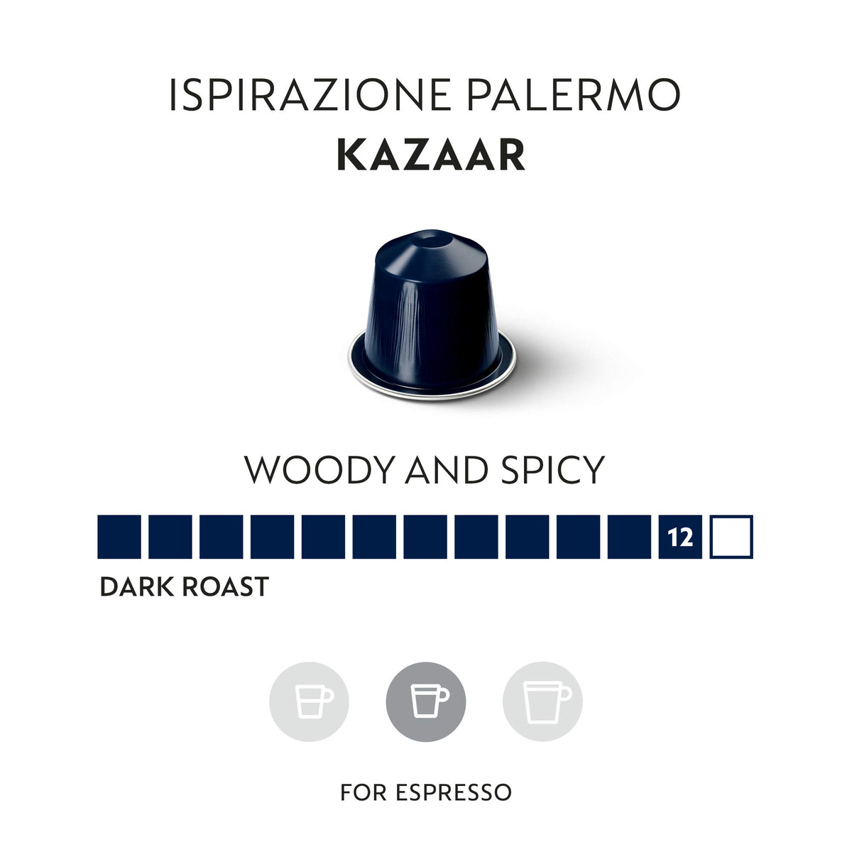 Nespresso Kazaar Intenso capsule in hand for a strong start.