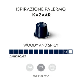 Nespresso Kazaar Intenso capsule in hand for a strong start.