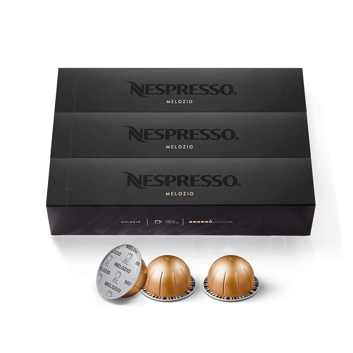 Nespresso Melozio Vertuo capsule crema close-up highlights smooth flavor