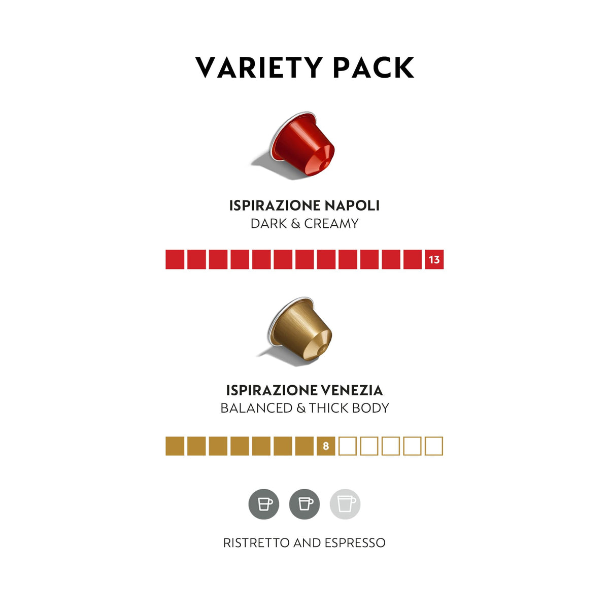 Nespresso Napoli espresso pod with dark roast for bold mornings.