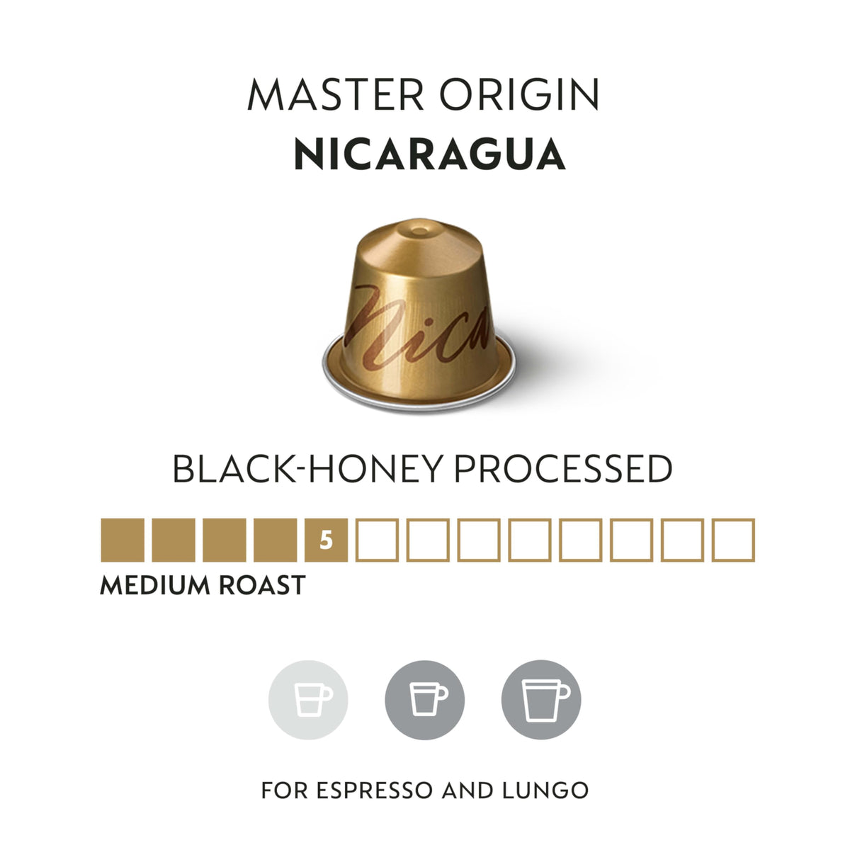 Nicaragua Master Origin sweet cereal notes enrich the espresso shot.