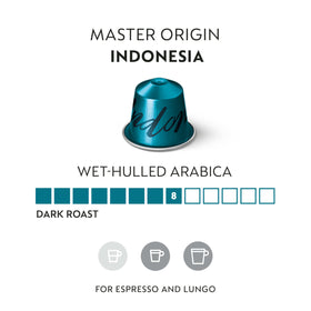 Pack close-up of Nespresso Indonesia Master Origin capsules