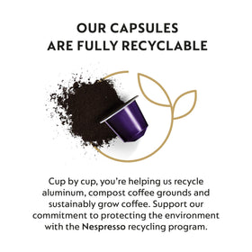 Nespresso Original Line packaging back with flavor notes and intensity levels.