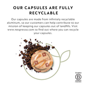 Aluminum capsules are fully recyclable with easy recycling options.