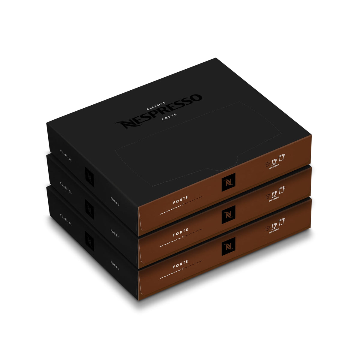 Nespresso Forte bundle of 150 capsules for professional use on display