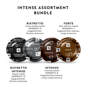 Nespresso Professional Intenso 50-capsule boxes for versatile café-style coffee.