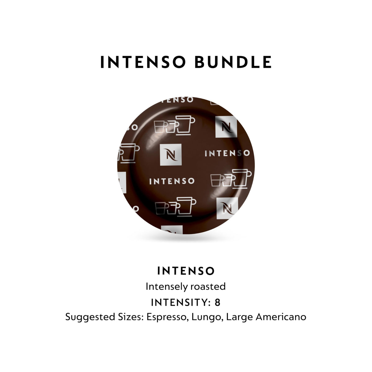 Capsule closeup reveals the Intenso roast and bold aroma.