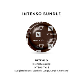 Capsule closeup reveals the Intenso roast and bold aroma.