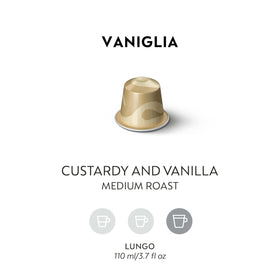 Nespresso Vaniglia capsules close-up highlighting smooth vanilla aroma