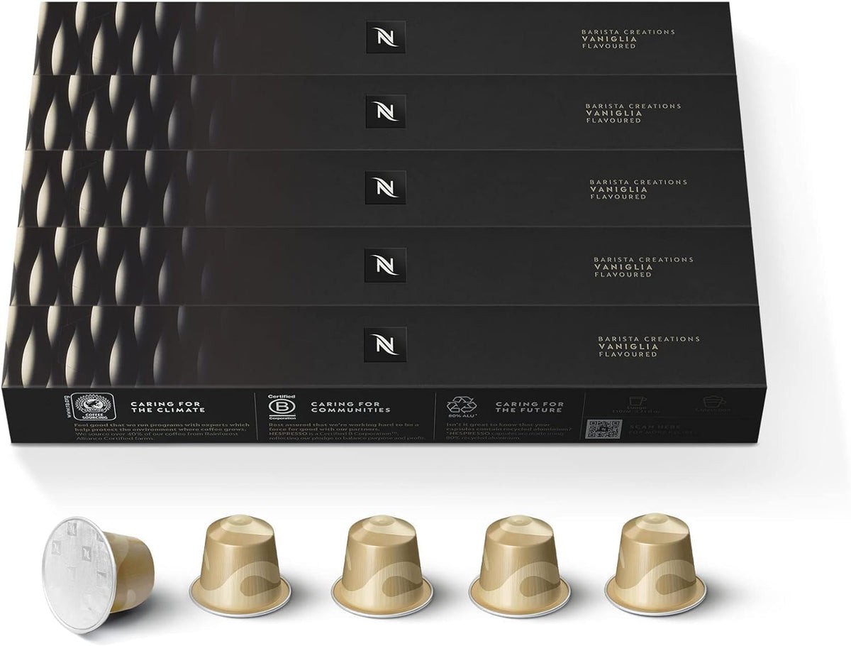 Nespresso Vaniglia original capsules in 50-count box for home brewing