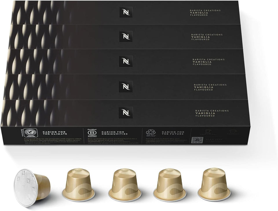 Nespresso Vaniglia original capsules in 50-count box for home brewing