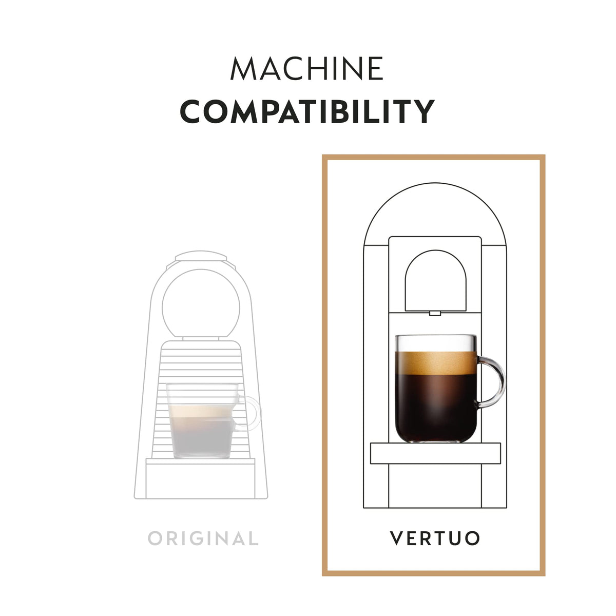 Nespresso Vertuo Dolce pouring espresso into cup for a smooth 2.7 oz serving.