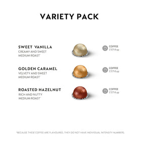 Nespresso Vertuo Golden Caramel pods delivering biscuity caramel notes in every brew