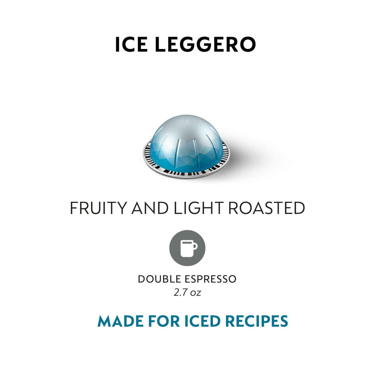 Close-up of Nespresso Ice Leggero beans highlighting Ethiopian Arabica aroma