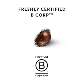 Nespresso Bianco Forte capsule beside latte art for bold milk coffees