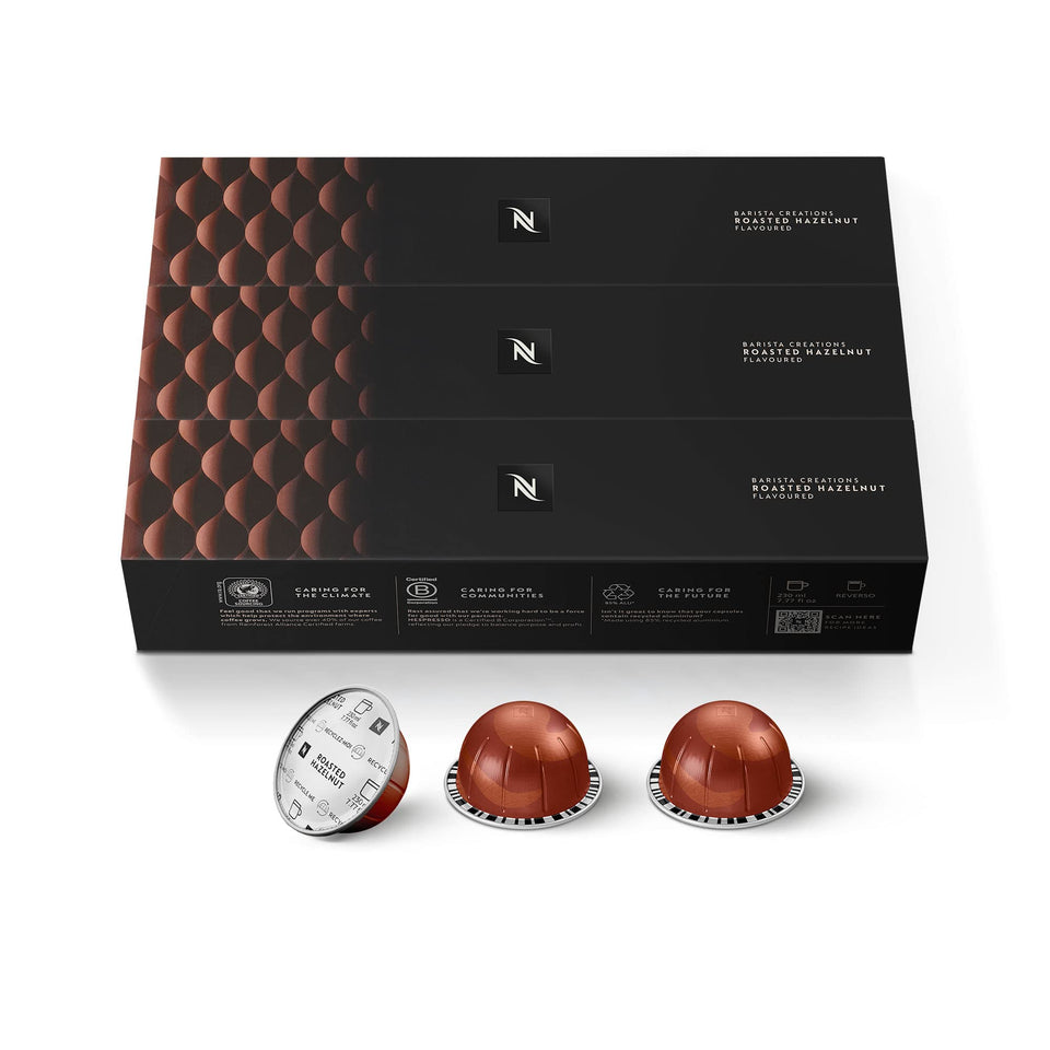 Nespresso Vertuo roasted hazelnut pod ready for a comforting cup