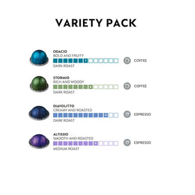 Nespresso Vertuo Stormio capsules pack offering a rich, strong Central American blend.