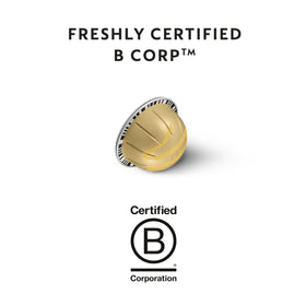 Nespresso Vertuo Sweet Vanilla recyclable aluminum capsules emphasize sustainability.