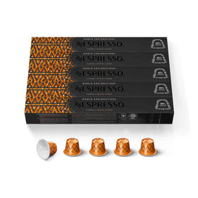 Nespresso Vienna Lungo pod close-up showing smooth, balanced aroma for a refined morning cup.