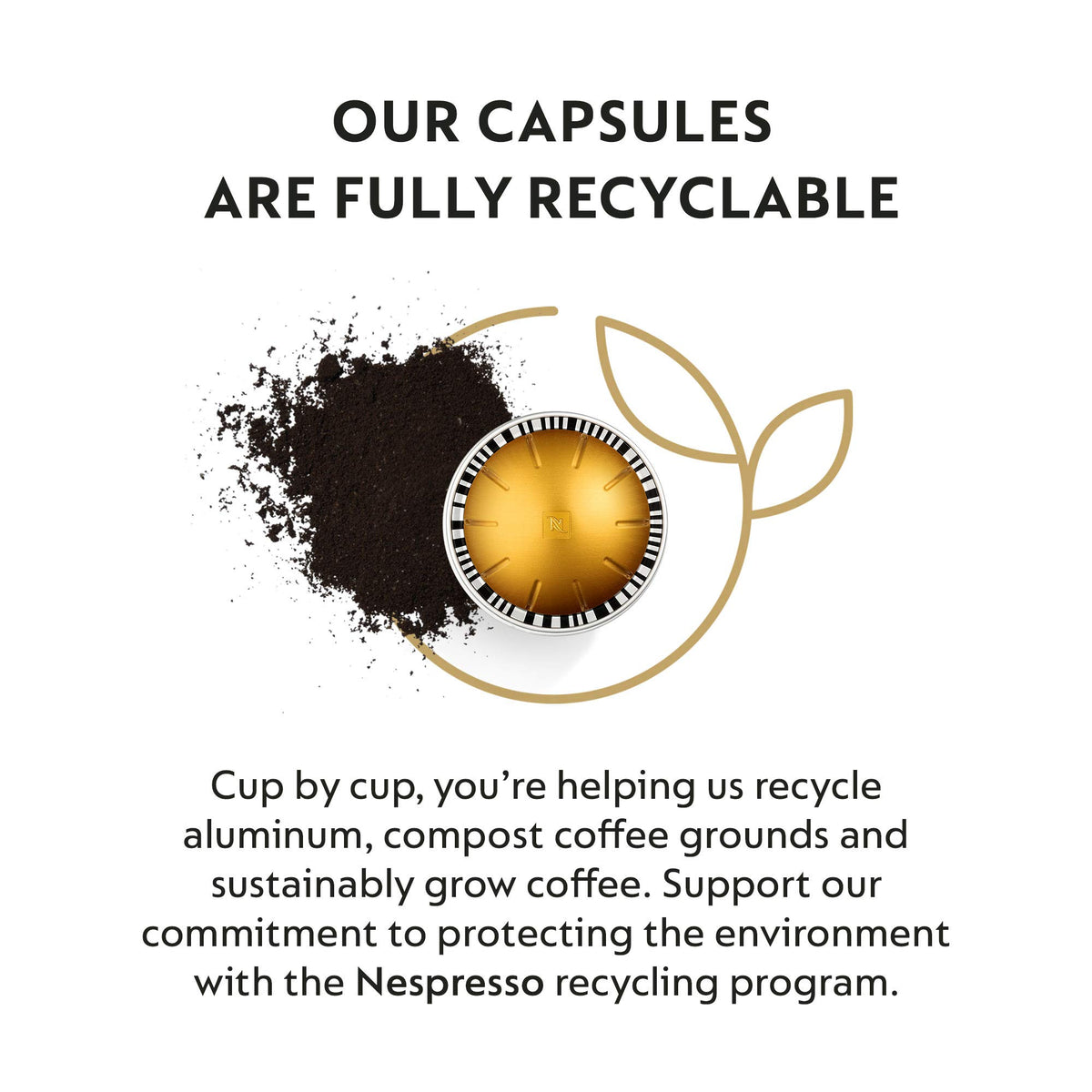 Voltesso packaging highlights recyclable aluminum capsules and sustainability.